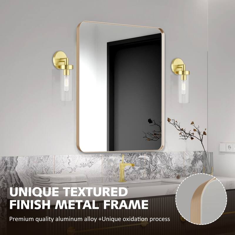 Rectangle Bathroom Mirror for Vanity Wall Mounted Vertical Horizontal Makeup Mirror