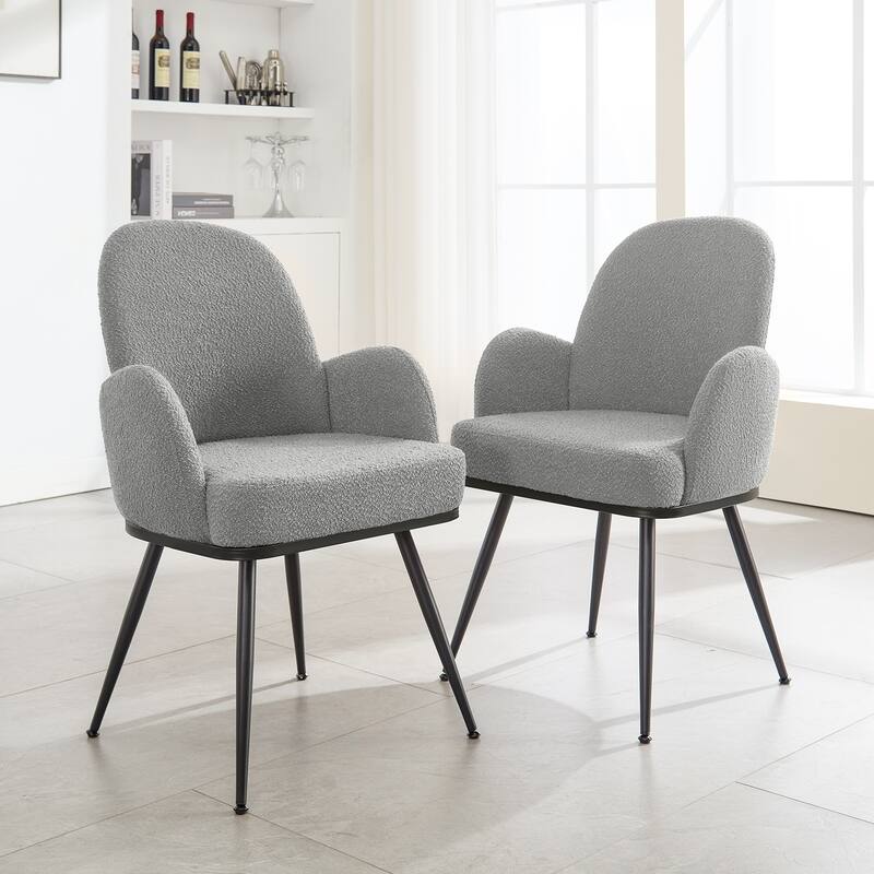 Fabric Upholstered Dining Chairs Set of 2/4 with Arms - 34.8"H x 23.2"W x 22.8"D