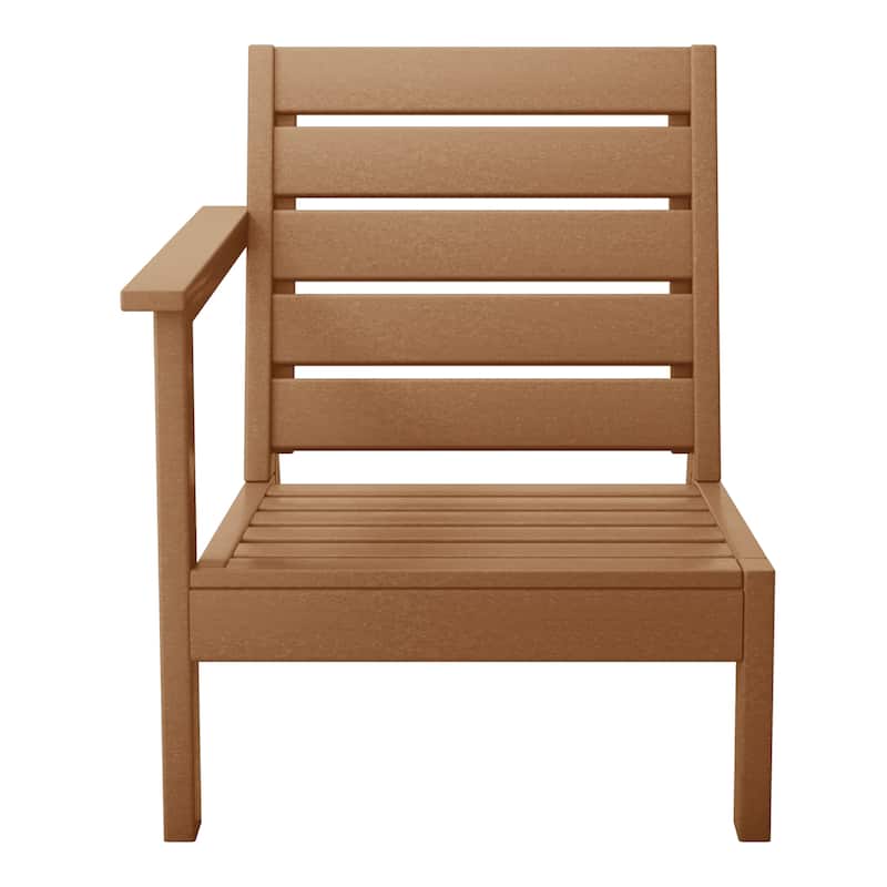 Polytrends Birchwood All Weather HDPE Outdoor Patio Deep Seating Left Arm Facing Chair