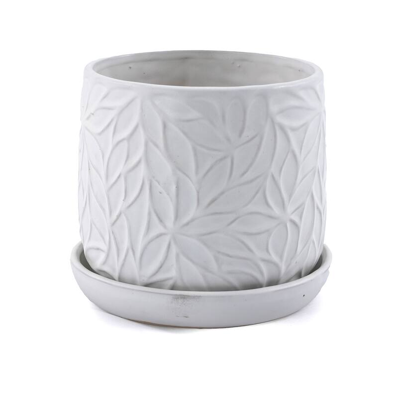Ceramic Planters with Drainage Hole - Frost Proof Indoor Outdoor Flower Pots, 2pc