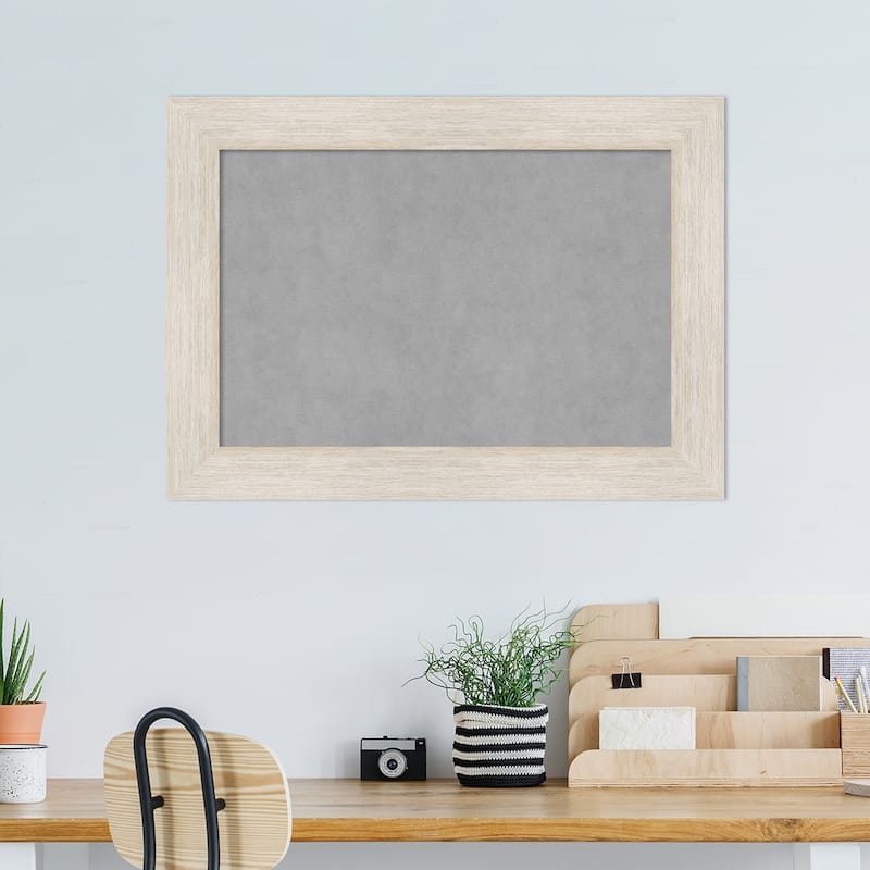 Amanti Art Hardwood White Wash Framed Magnetic Board