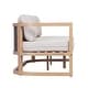 preview thumbnail 5 of 9, Christopher Knight Home - Mid-Century Acacia Wood Outdoor 3-Seater Patio Sofa with Woven Wicker Back & Water-Resistant Cushions