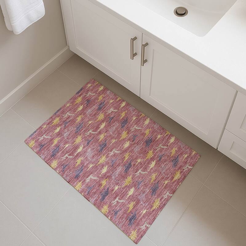 Machine Washable Indoor/ Outdoor Modern Dinosaur Chantille Rug