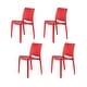 preview thumbnail 6 of 36, Sensilla Resin All-Weather Stackable Dining Chair (Set of 4) Red