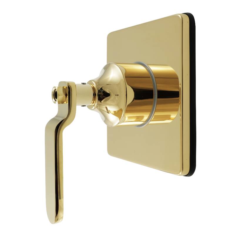 Whitaker Single-Handle Three-Way Diverter Valve with Square Trim Kit - Polished Brass