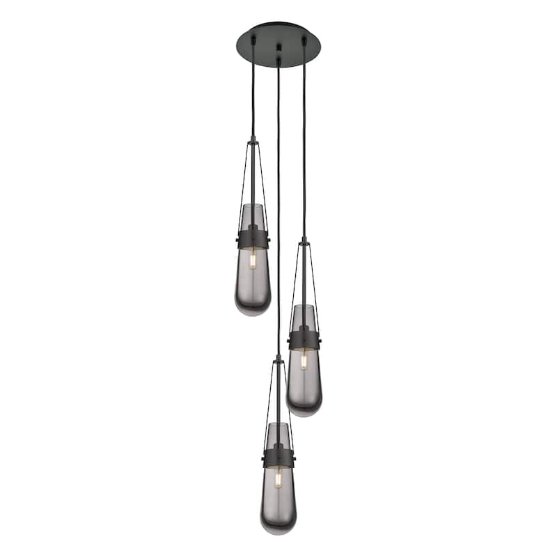 Innovations Lighting Milan - 3 Light 4" Cord Hung Multi Pendant - 10" Canopy