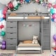 preview thumbnail 2 of 16, Simple Twin over Twin Bunk Bed With LED Light And USB Ports
