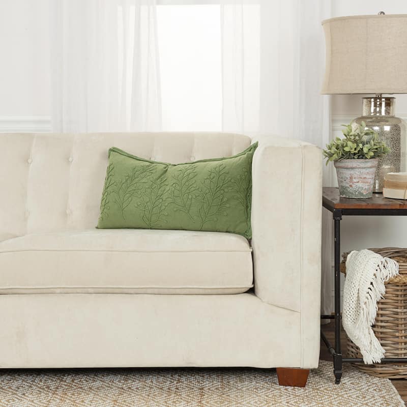 Botanical Cotton Casement Throw Pillow