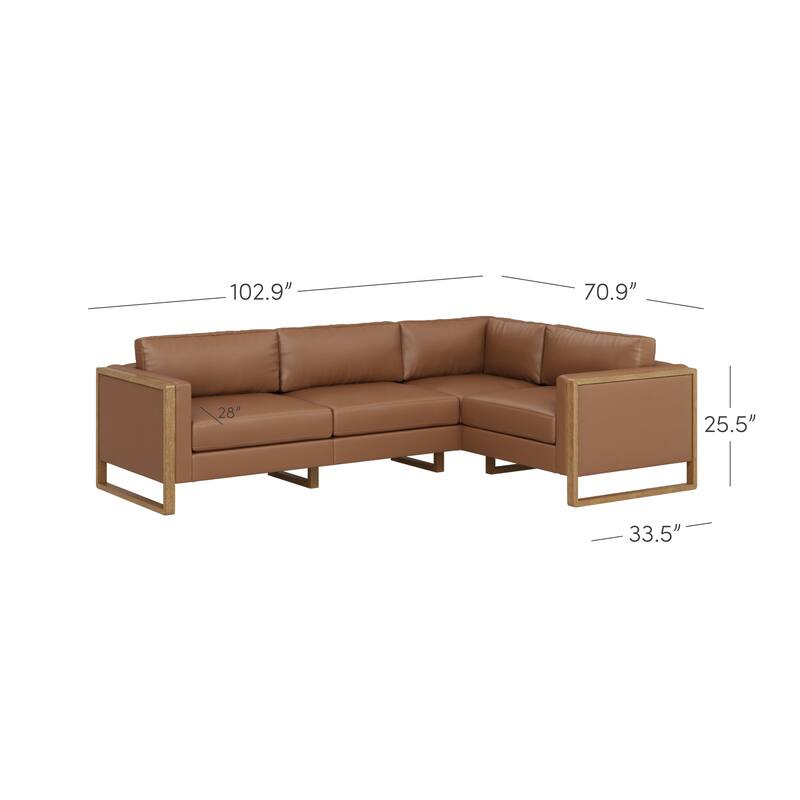 Madison Modern Upholstered Modular Sofa or Couch for Living Room with Solid Wood Legs