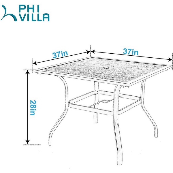 Sandestria dining table with umbrella option by hotsell havenside home