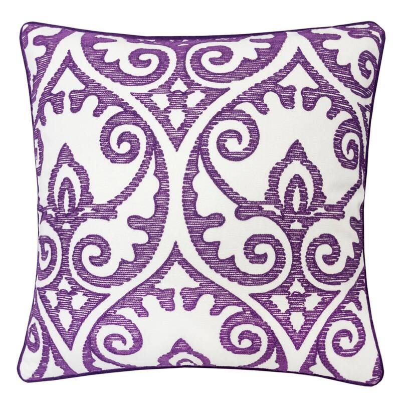 Ejubovic Contemporary Purple and White Accent Pillows (Set of 2) by Gracewood Hollow