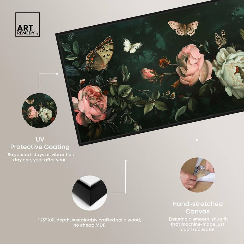 Emerald Floral II Panoramic Canvas by Art Remedy