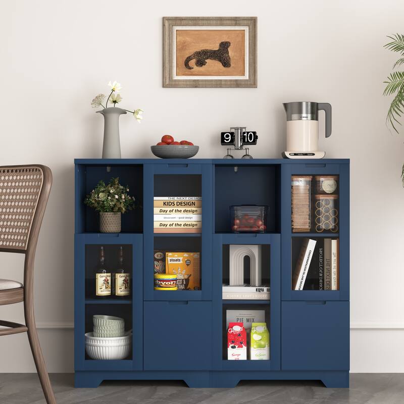 Modern Living Room Storage Cabinet with Doors and Shelves/Drawers,4 Colors