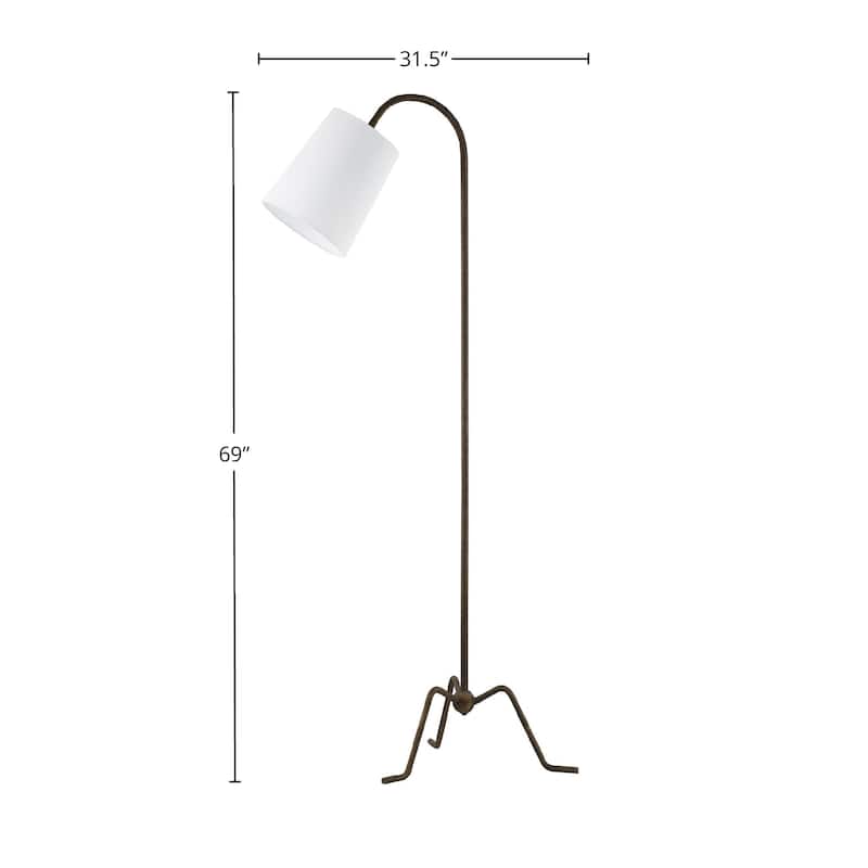 Tate 69" Floor Lamp with Fabric Shade - Brown