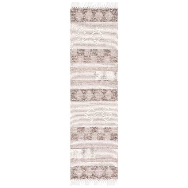 SAFAVIEH Handmade Vermont Melissia Transitional Wool Rug - 2'3" x 8' Runner - Ivory/Brown