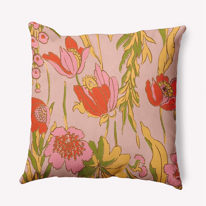 Bold Flower Garden Decorative Indoor Pillow - Bright Orange - 18" x 18"