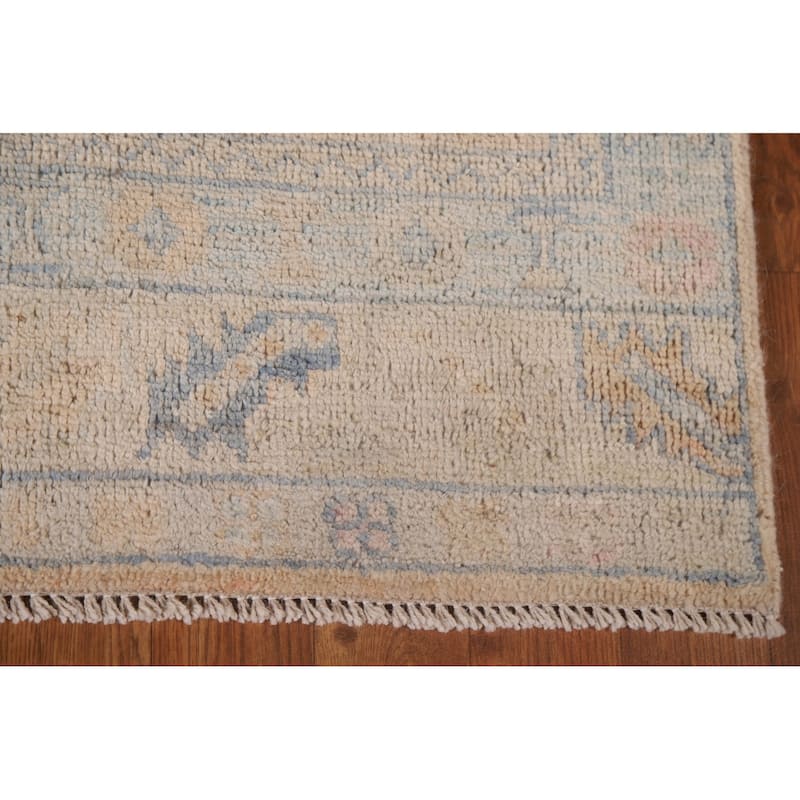 Vegetable Dye Oushak Oriental Runner Rug Handmade Wool Carpet - 3'0"x 9'7"