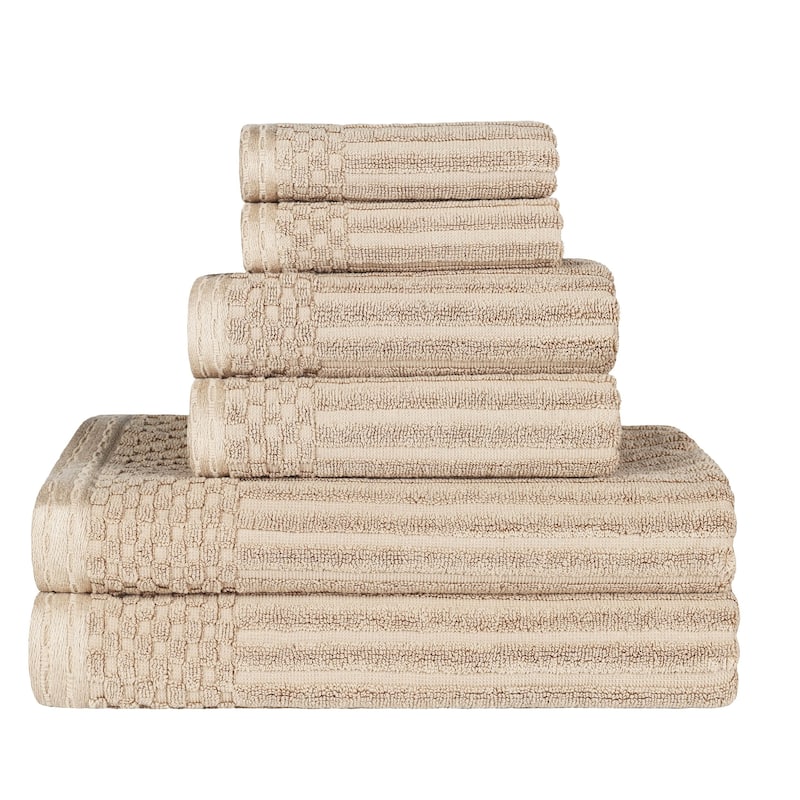 Superior Soho Ribbed Cotton 6-Piece Assorted Towel Set