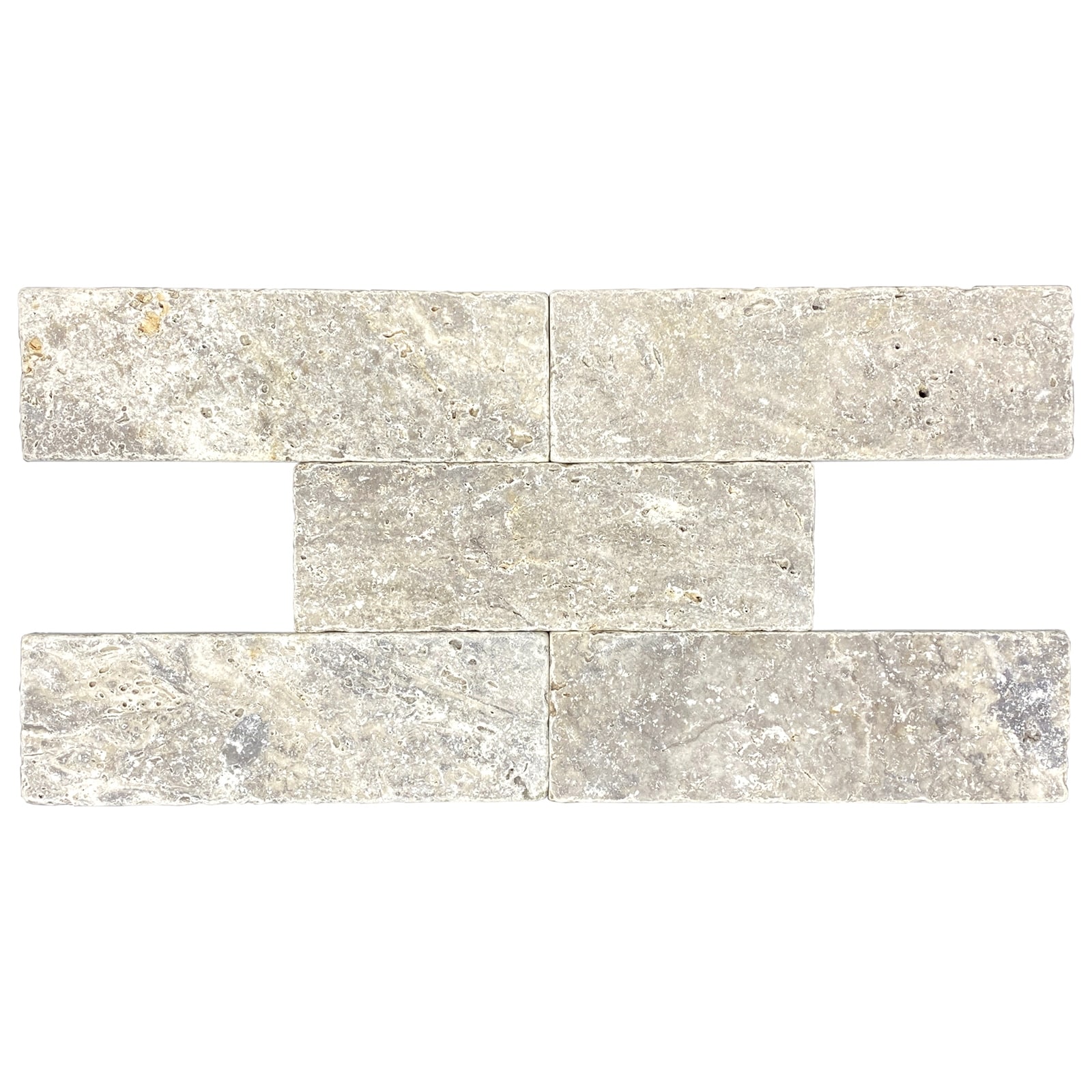 Argento Travertine 3" x 9" Tumbled Tile