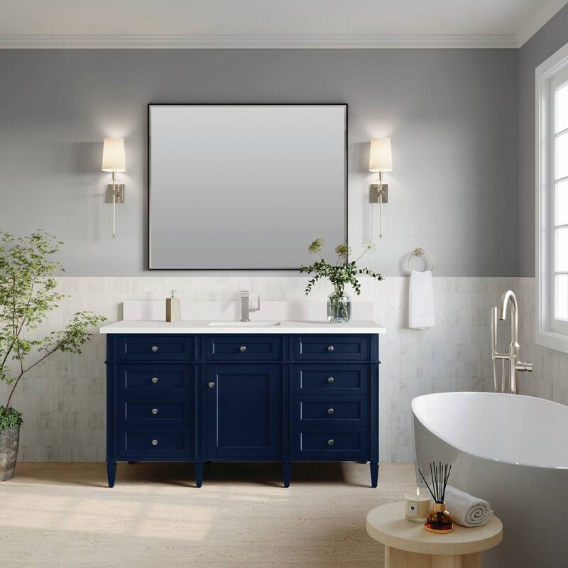 James Martin Vanities 650-V60S-1WZ Brittany 60" Single Basin Poplar