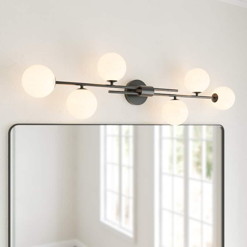 Acroma 6 - Light Modern/Contemporary Vanity Light - 6-light - Matte Black