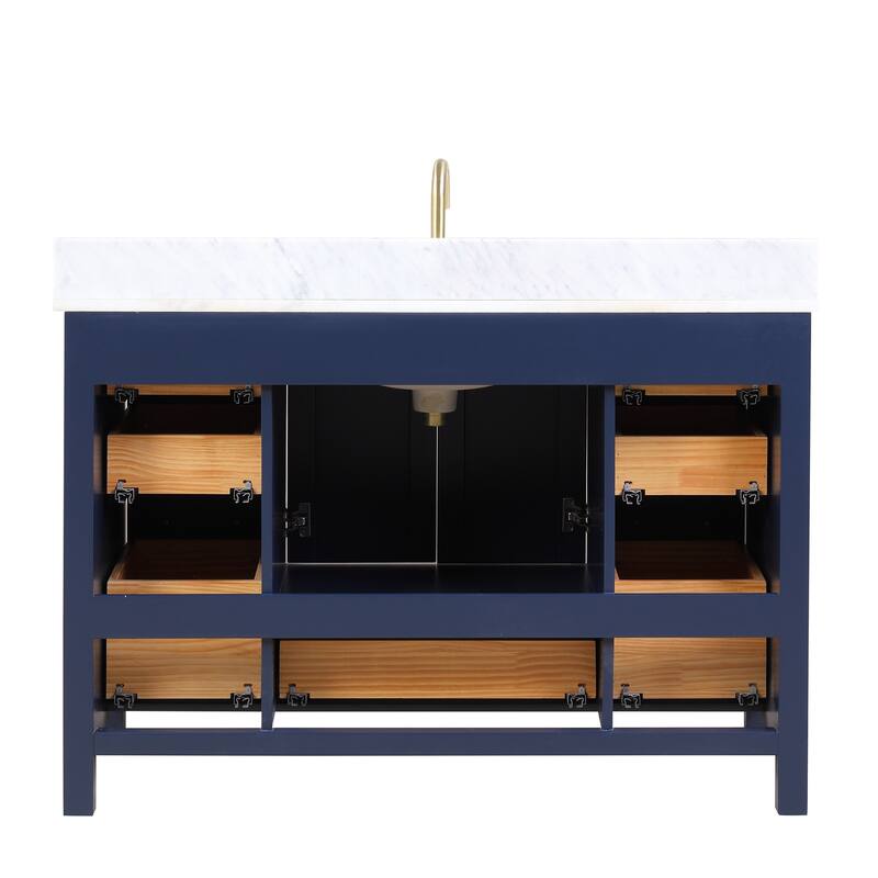 Blossom Geneva 48" Freestanding Bathroom Vanity with Marble Top & Sink