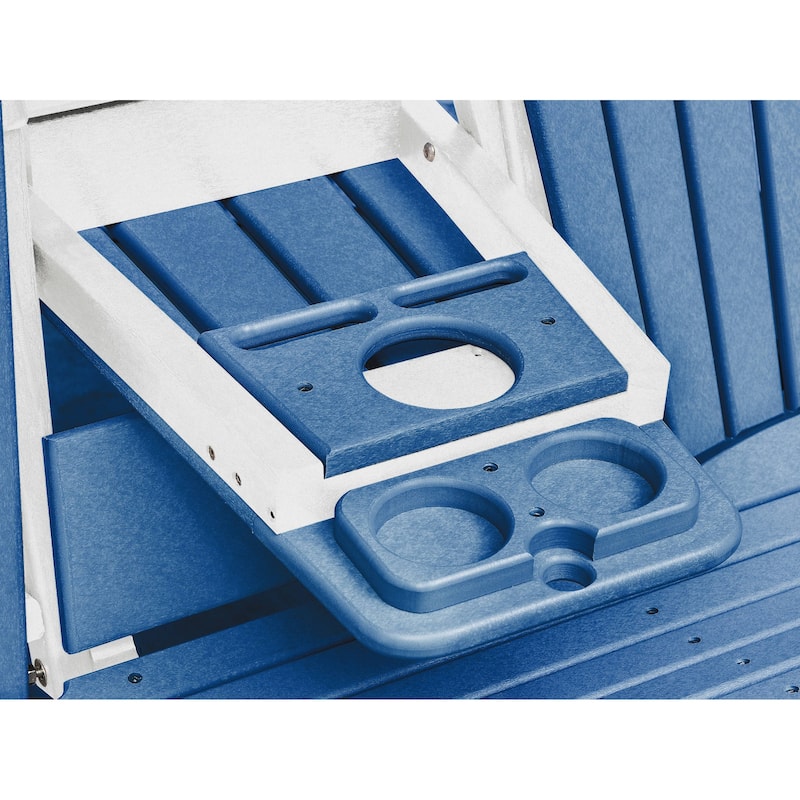 American Furniture Classics Two Seat Fan Back Glider with Drop Down Table/Cup Holder - N/A