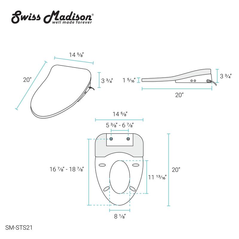 Swiss Madison SM-STS21 Cascade Elongated Bidet Seat