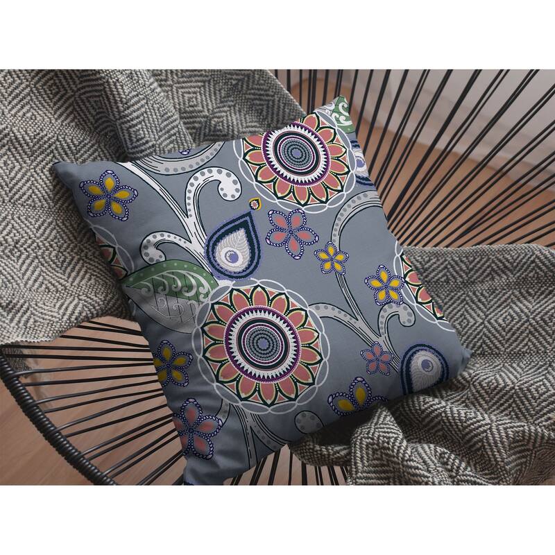 Amrita Sen Flower Circles Indoor Outdoor Pillow