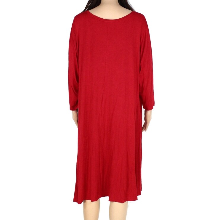 womens red swing dress
