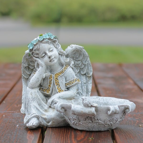 Shop 10 Gray Resting Angel Bird Feeder Outdoor Patio Garden
