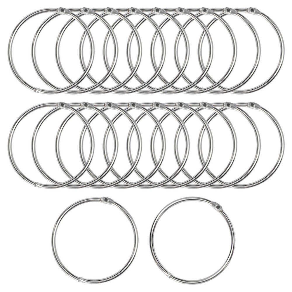10 x Small Grey 28mm CURTAIN RINGS WITH HANGING LOOPS Standard Drape Rod Hooks 