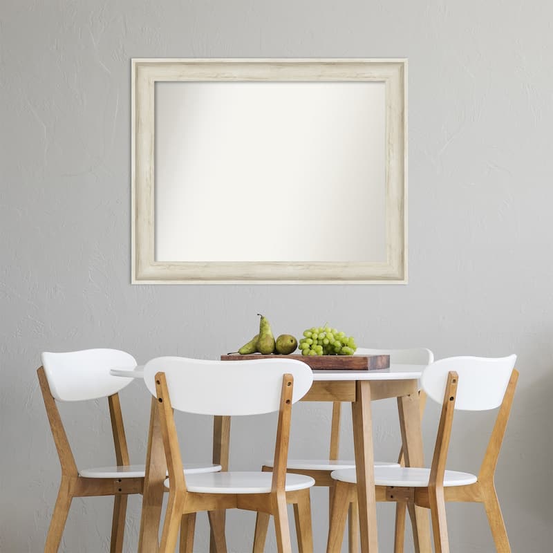 Non-Beveled Wall Mirror - Regal Birch Cream Frame