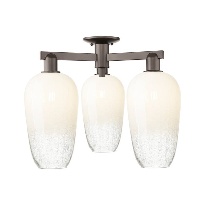 Innovations Lighting 716-3F-17-25 Brookhaven Flute Semi-Flush - Oil Rubbed Bronze / Opal