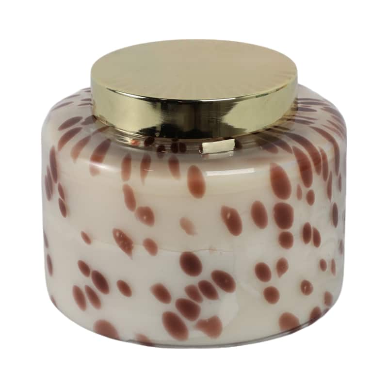 Glass Wax Decorative Candle Jar with Metal Lid Contemporary Accent - 7" x 7" x 6"