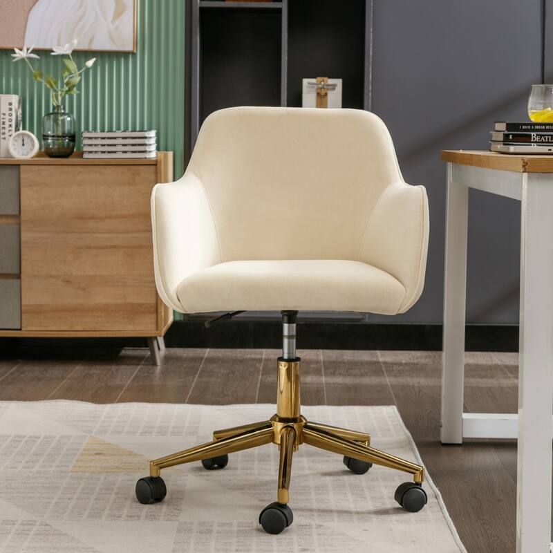 Velvet Adjustable Height Home Office Swivel Chair with Universal Wheel