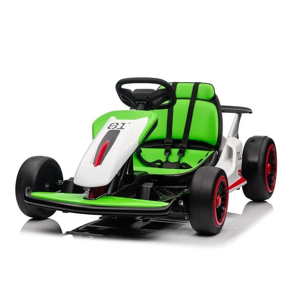 slide 2 of 18, Electric Go Kart for Kids Green&White
