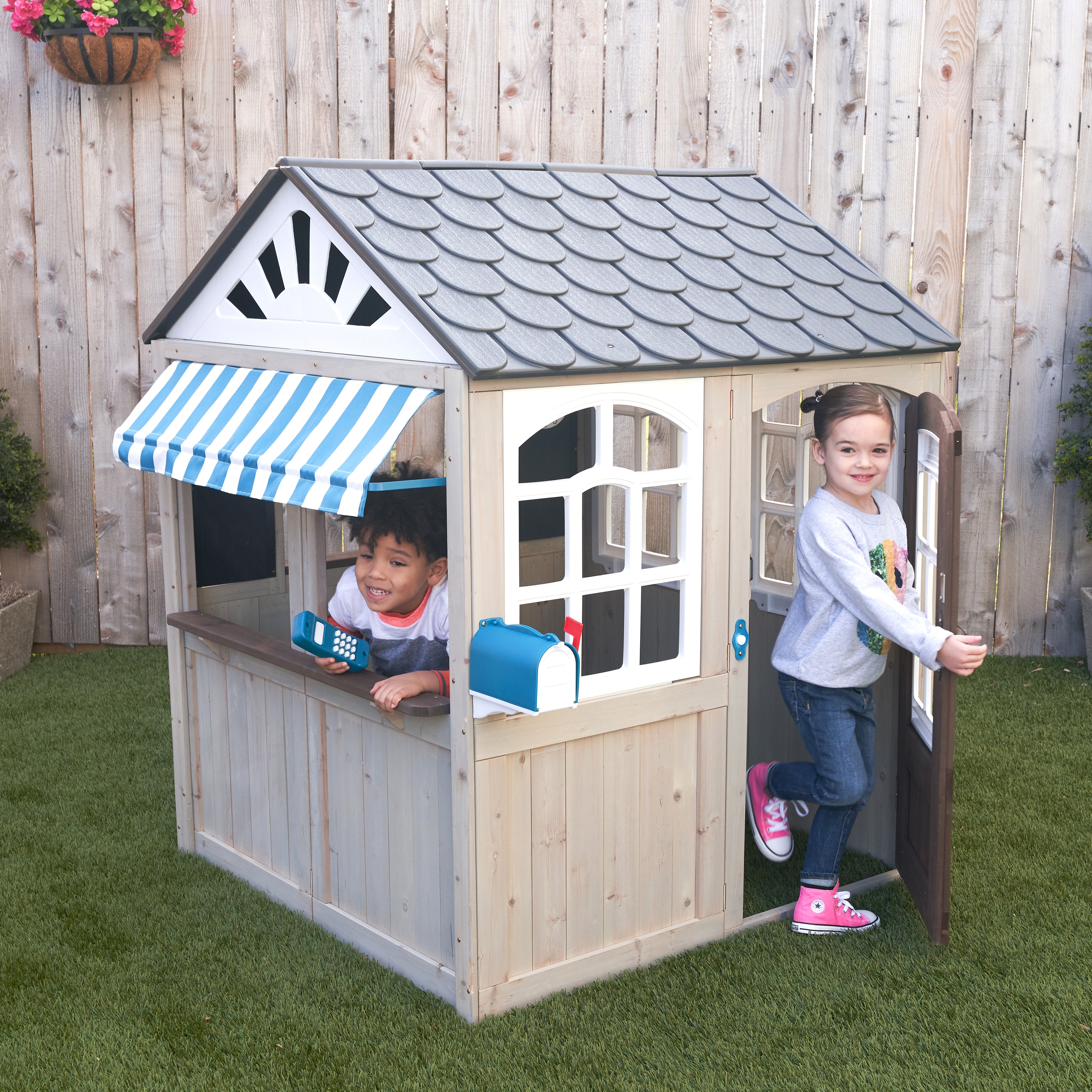 tall wooden playhouse