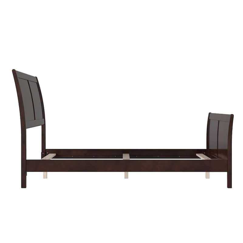 Portland Full Size Wood Foundation Bed Frame In Espresso