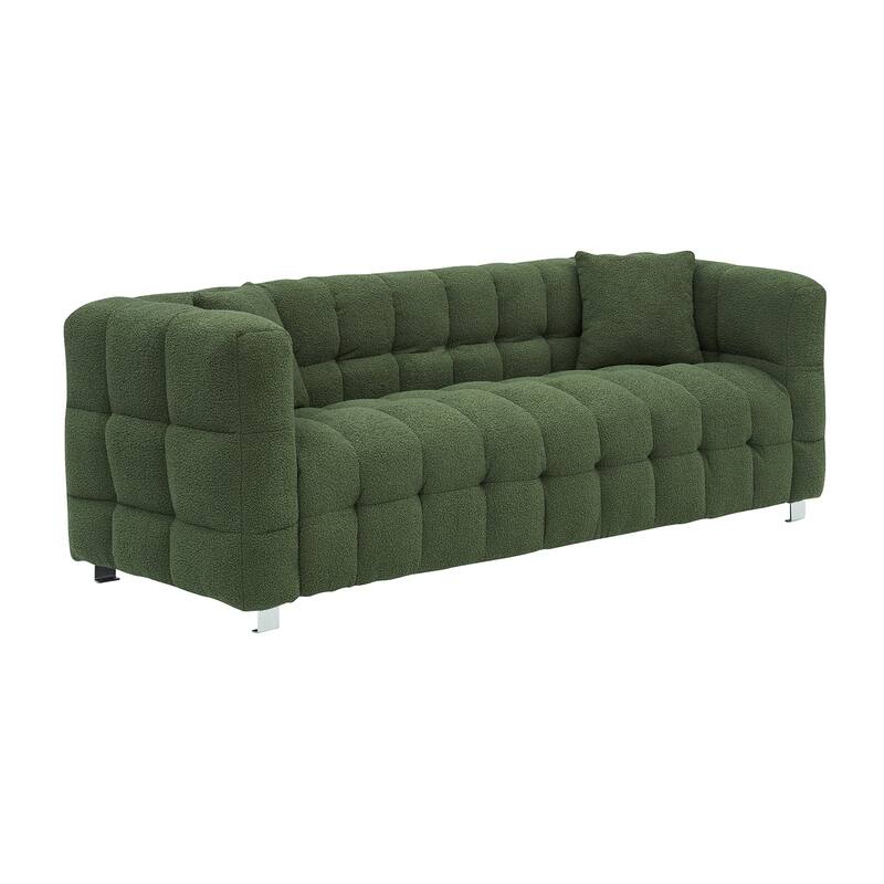 Premium 80-inch Wool Sofa with High-Density Foam Filling and Bonus Cushions