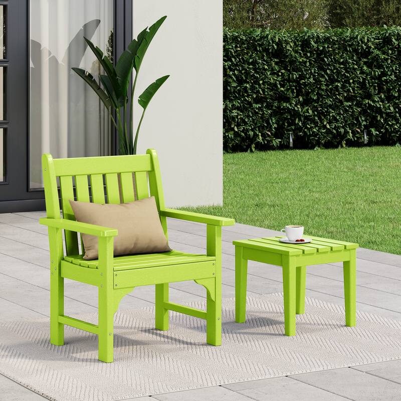 Laguna Outdoor Patio Garden Arm Chair Set with Side Table