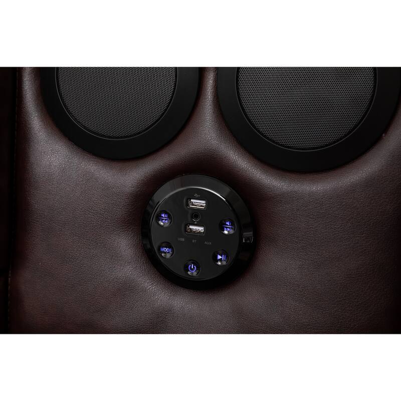 Donivi LED Faux Leather Reclining Sectional With Speakers