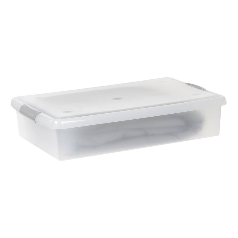 IRIS USA® Store and Slide Box 40 Qt Buckle Lid - Gray