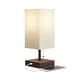 preview thumbnail 8 of 7, Lavish Home Rectangle Bedside Desk lamp with Charging outlet and USB 1-piece