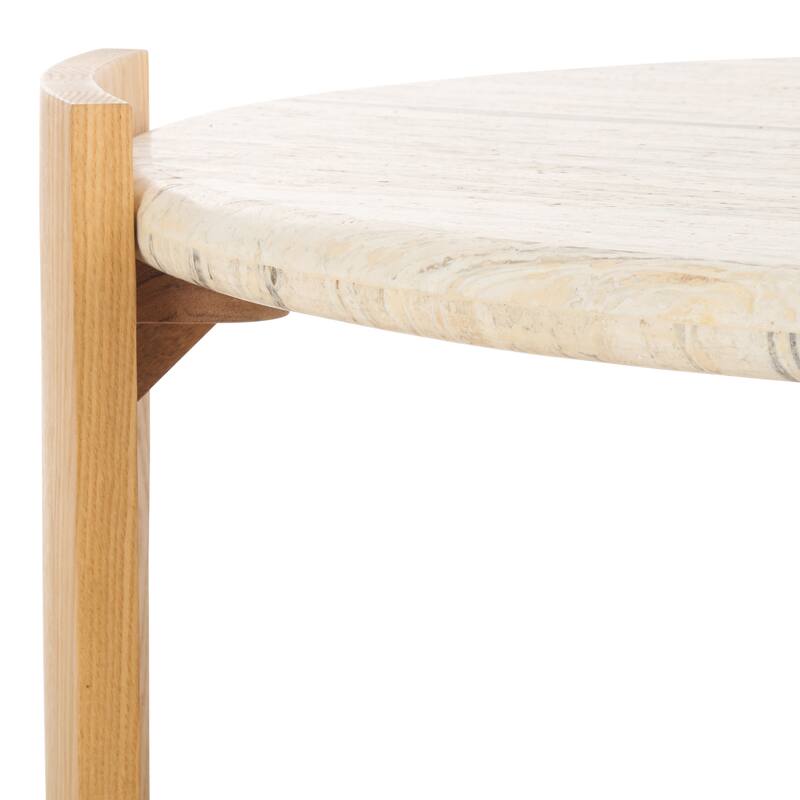 SAFAVIEH Couture Damarcus Travertine Coffee Table - 35"W x 35"D x 18"H