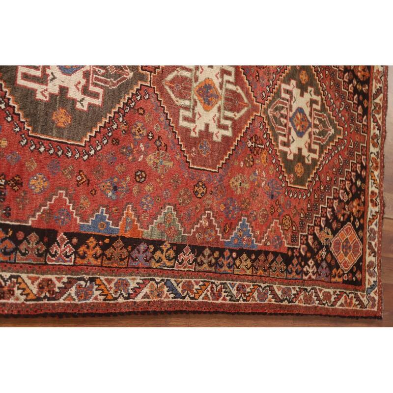 Hand Knotted Oriental 100% Wool Carpet Traditional Tribal Red Abadeh Area Rug - 5' 0'' X 3' 7''