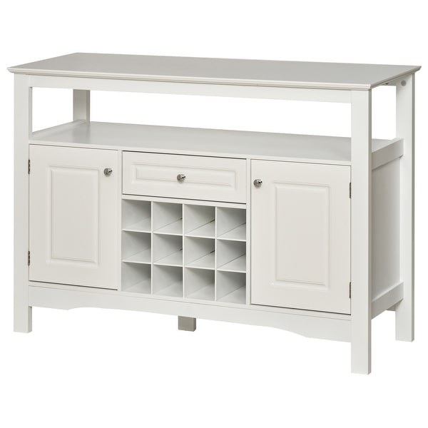 HOMCOM Modern Kitchen Buffet Bar Cabinet Storage with Drawer and 12-Bottle Wine Rack for Living Room. Opens flyout.