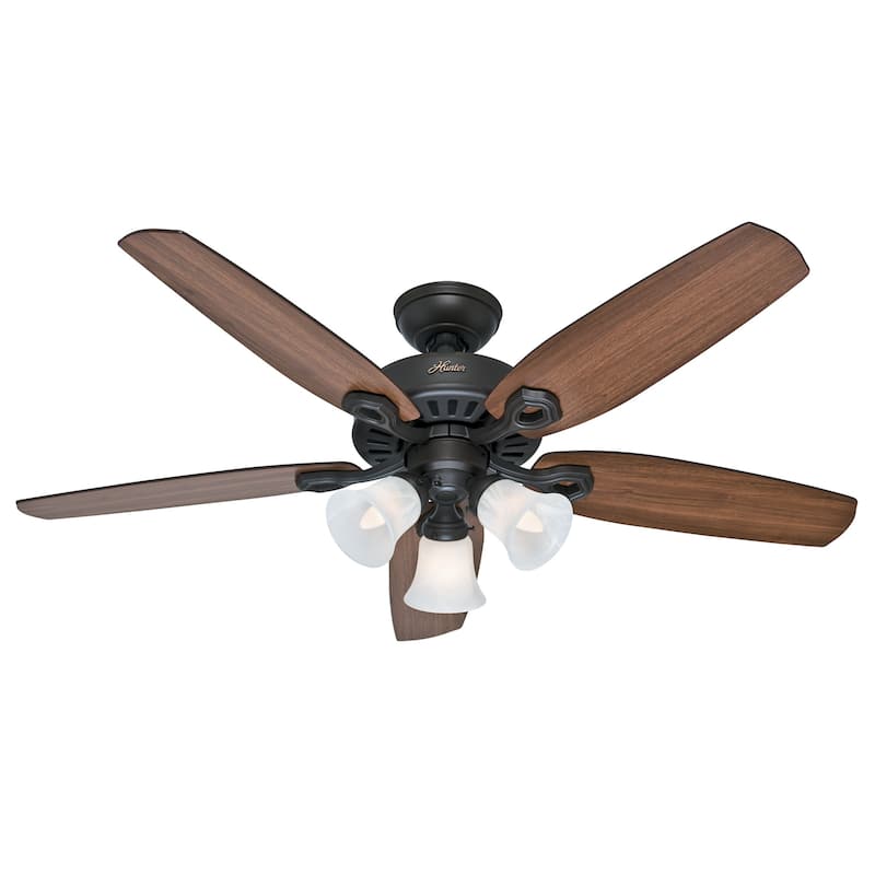 Hunter Fan 52 Inch Builder Plus Ceiling Fan with 3-Light Fixture - Bronze - N/A