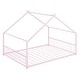 preview thumbnail 8 of 9, Pink Full Size Metal House Bed with Roof, Fence, and Back