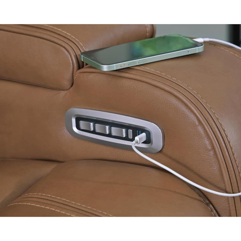 Signature Design by Ashley Guru Brown Power Recliner with Audio Seating